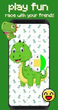 Dino Mini Pixelcraft:Coloring Art Number Screen Shot 3