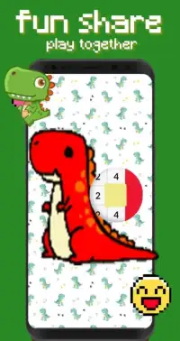Dino Mini Pixelcraft:Coloring Art Number Screen Shot 2