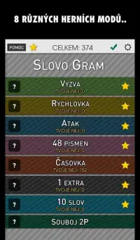 Slovo Gram - Česká Slovní Hra (verze zdarma) Screen Shot 4