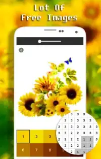 Sunflower Color By Number - Pixel Art Screen Shot 1