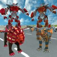 Flying Lion Robot Vs Robot Tiger Shooting Game