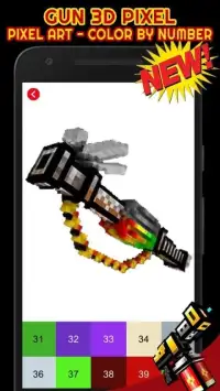 Gun 3D Pixel Art Color By Number Screen Shot 4