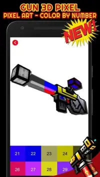Gun 3D Pixel Art Color By Number Screen Shot 2