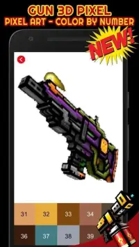 Gun 3D Pixel Art Color By Number Screen Shot 0