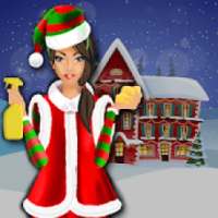 Christmas Doll House Cleaning Time-Girls Games