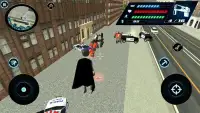 Flying Stickman Panther Rope Hero Crime City Screen Shot 0