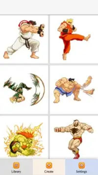 Street Fighters Color by Number - Pixel Art Game Screen Shot 1