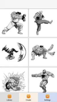 Street Fighters Color by Number - Pixel Art Game Screen Shot 0