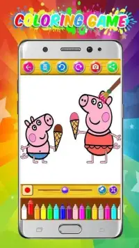 peppow Coloring game for pig Screen Shot 1