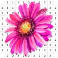 Chrysanthemum Flower Color By Number - Pixel Art