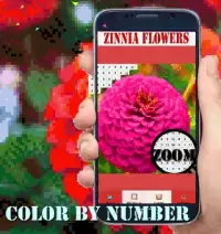 Zinnia Flowers Color By Number-Pixel Art Screen Shot 5