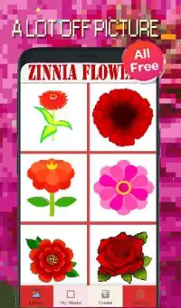 Zinnia Flowers Color By Number-Pixel Art Screen Shot 3