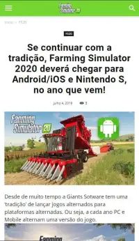 Farming Simulator 2020 (FS20) - News Screen Shot 1
