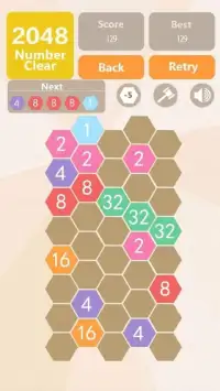 Number Clear - 2048 hexagon merge puzzle game Screen Shot 0
