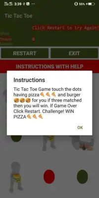 Tic Tac Toe - Win Pizza Challenge4u AI Joke App Screen Shot 0