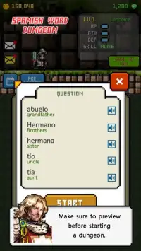Spanish Dungeon: Learn Spanish Word Screen Shot 4