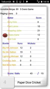 Paper Dice Cricket Clicker Game Screen Shot 1