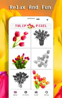 Tulip Flower Color By Number - Pixel Art Screen Shot 0