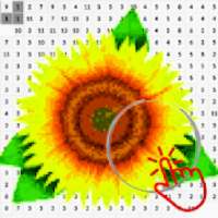 Sunflower Pixel Art Coloring By Number