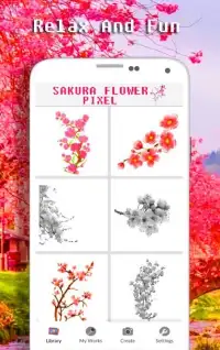 Sakura Flower Color By Number - Pixel Art Screen Shot 3