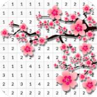 Sakura Flower Color By Number - Pixel Art