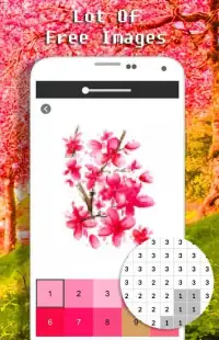 Sakura Flower Color By Number - Pixel Art Screen Shot 1