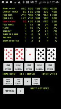 White Hot Aces Poker Screen Shot 0