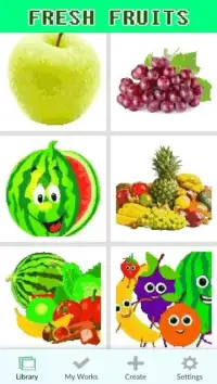 Fresh Fruits Coloring Book - Color By Number Screen Shot 0