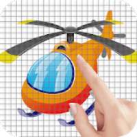 Helicopters Color by Number - Pixel Art Game