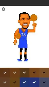 Basketball Cartoon Coloring By Number - Pixel Art Screen Shot 4