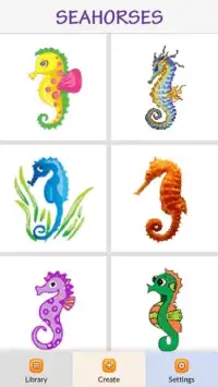 Seahorses Color by Number - Pixel Art Game Screen Shot 0