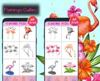 Flamingo Bird Color By Number-Animal Pixel Art Screen Shot 1