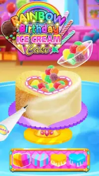 Rainbow Glitter Birthday Cake Maker - Baking Games Screen Shot 3