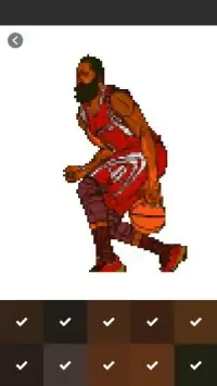 Basketball Cartoon Coloring By Number - Pixel Art Screen Shot 5
