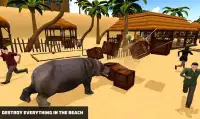 Angry Hippo Attack Simulator-City & Beach Attack Screen Shot 5