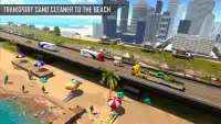 Sand Tractor Beach Cleaner : Free Driving Games Screen Shot 1