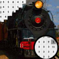 Train Color By Number-Pixel Art