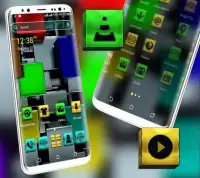 Colorful Metal Cube Launcher Theme Screen Shot 0