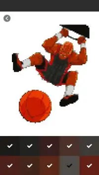 Basketball Cartoon Coloring By Number - Pixel Art Screen Shot 1