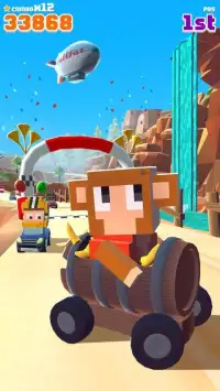 Blocky Racer - Endless Racing Screen Shot 1