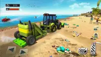 Sand Tractor Beach Cleaner : Free Driving Games Screen Shot 3