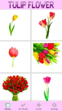 Tulip Flower Pixel Art Coloring By Number Screen Shot 0