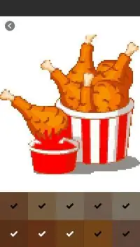Food Cartoon Coloring By Number - Pixel Art Screen Shot 2