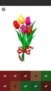 Tulip Flower Pixel Art Coloring By Number Screen Shot 7