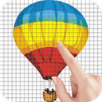 Hot Air Balloons Color by Number - Pixel Art Game