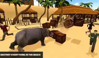 Angry Hippo Attack Simulator-City & Beach Attack Screen Shot 1