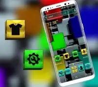 Colorful Metal Cube Launcher Theme Screen Shot 1