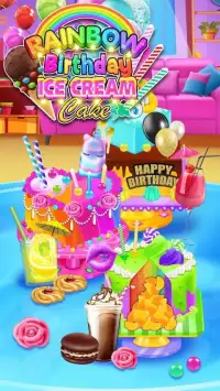 Rainbow Glitter Birthday Cake Maker - Baking Games Screen Shot 5