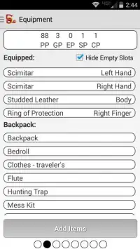 Squire - Character Manager Screen Shot 5