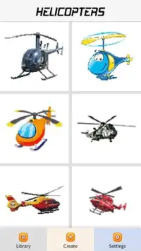 Helicopters Color by Number - Pixel Art Game Screen Shot 0